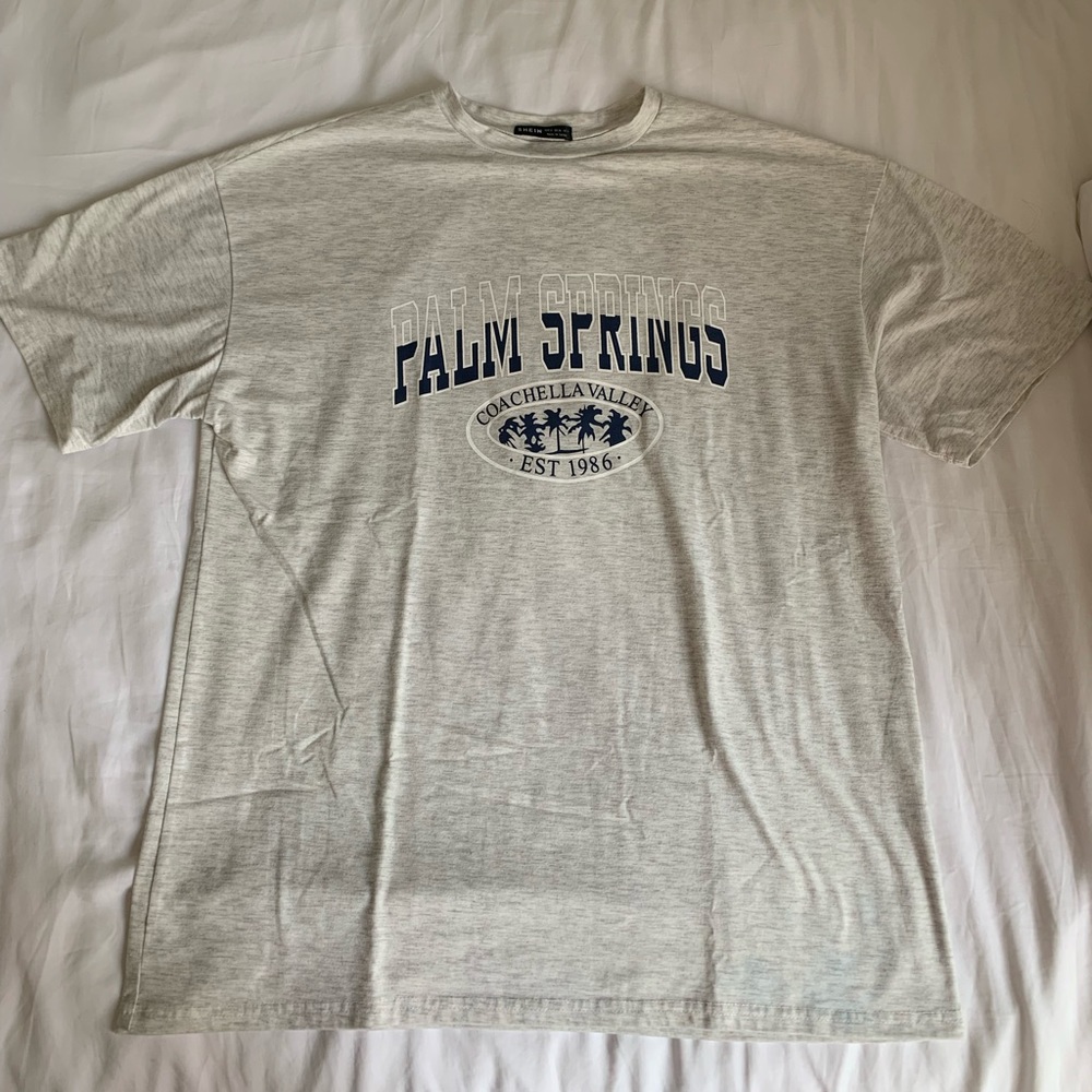 Heather Grey Palm Spring Graphic T shirt